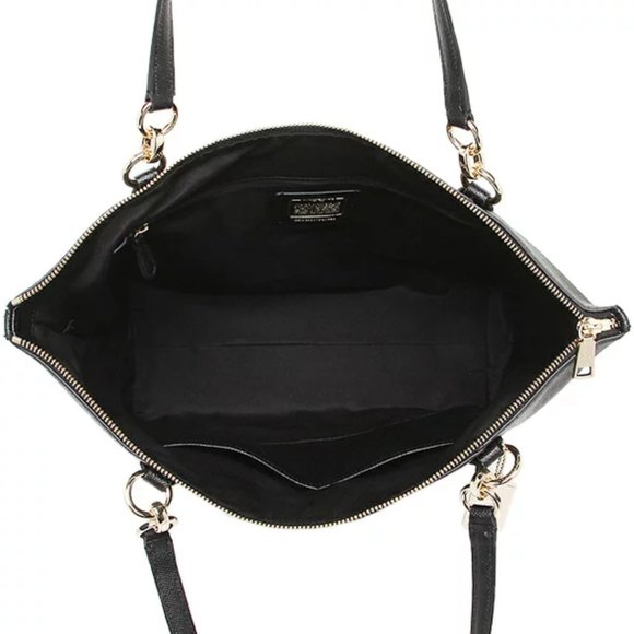 NEW Coach classy leather tote shoulder bag black - Picture 4 of 8